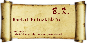Bartal Krisztián névjegykártya